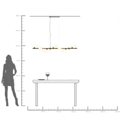 Hängeleuchte Scala Balls Milky Schwarz 150cm