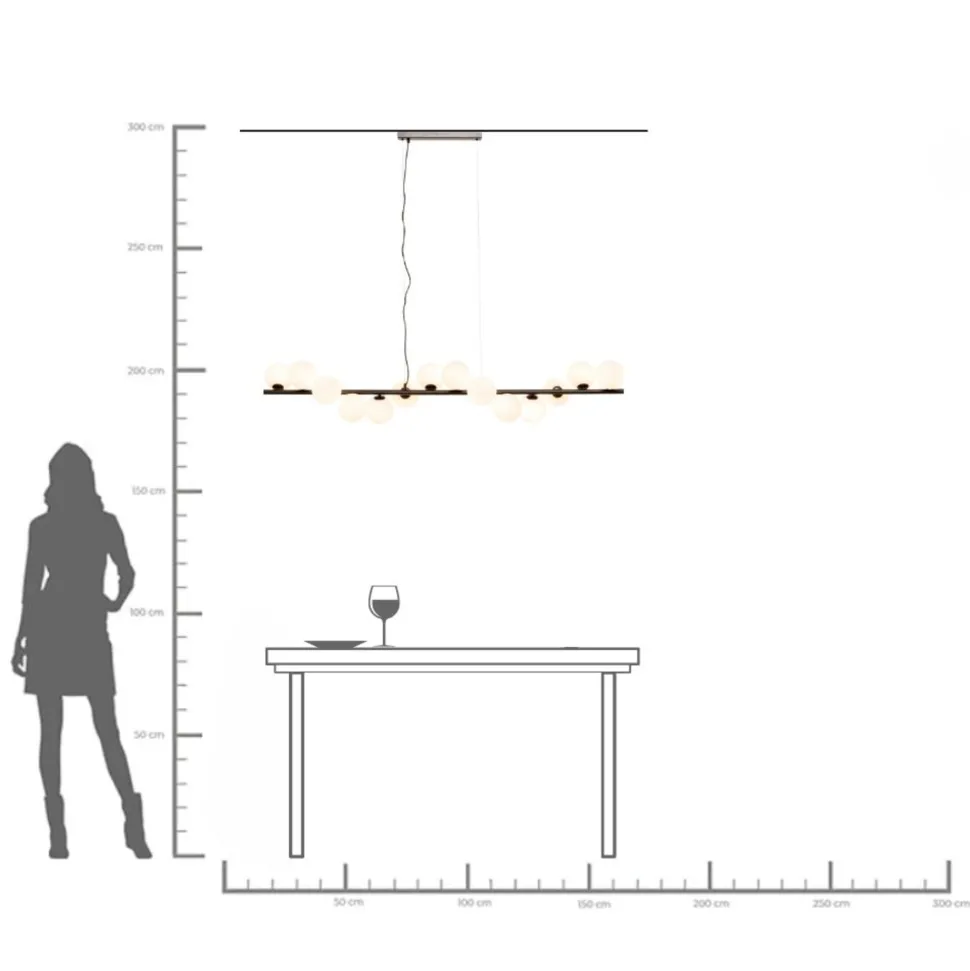 Hängeleuchte Scala Balls Milky Schwarz 150cm