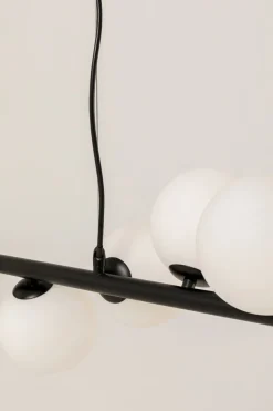 Hängeleuchte Scala Balls Milky Schwarz 150cm
