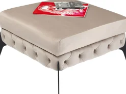 Hocker Bellissima Velvet Taupe 80cm