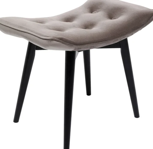 Hocker Black Vicky Velvet Grau 46x59cm