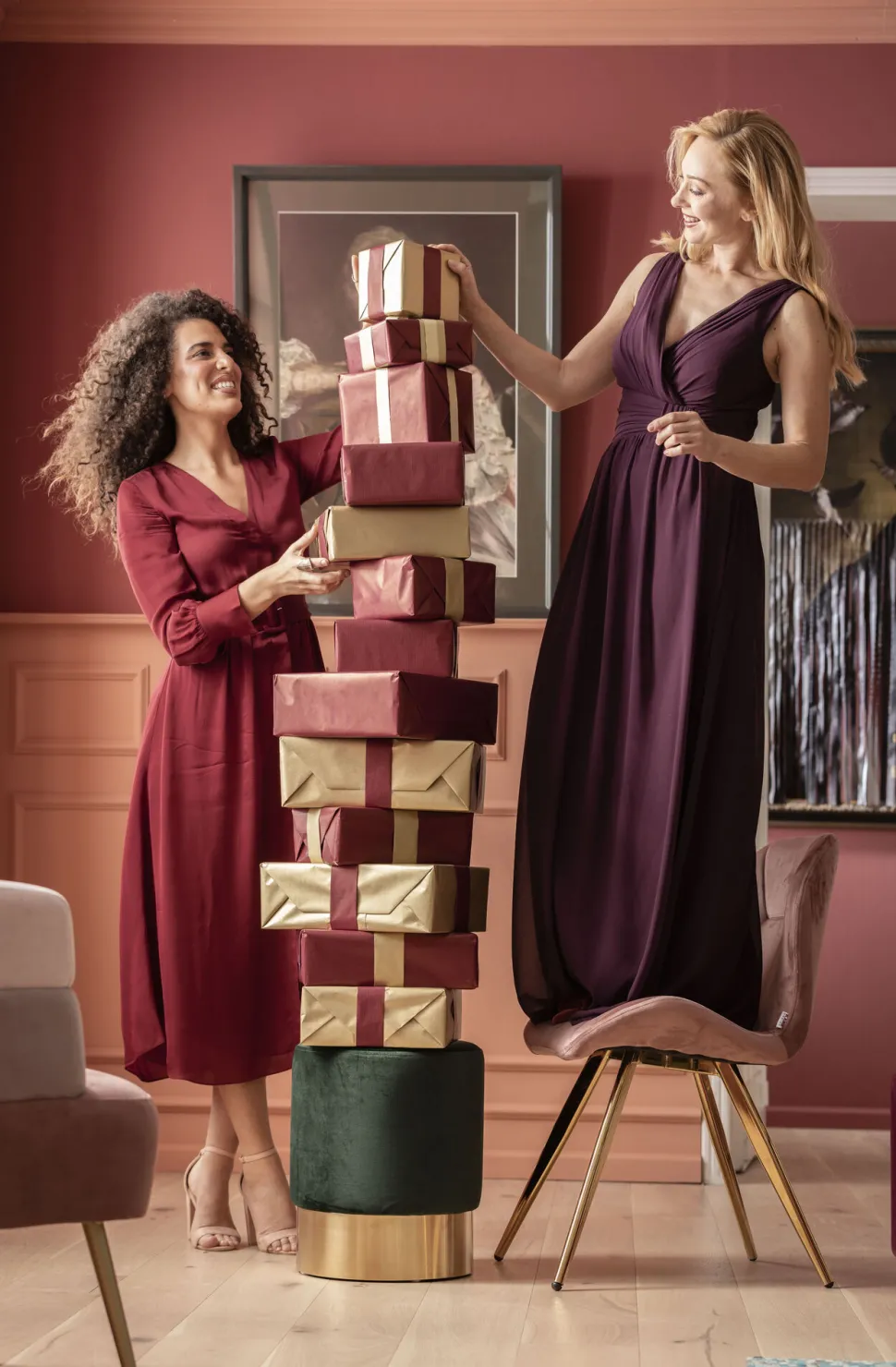 Hocker Cherry Dunkelgrün Brass Ø35cm