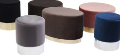 Hocker Cherry Hellgrau Silver Ø35cm