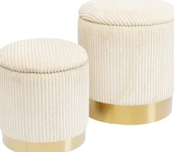 Hocker Cherry Storage Cord Creme (2/Set)