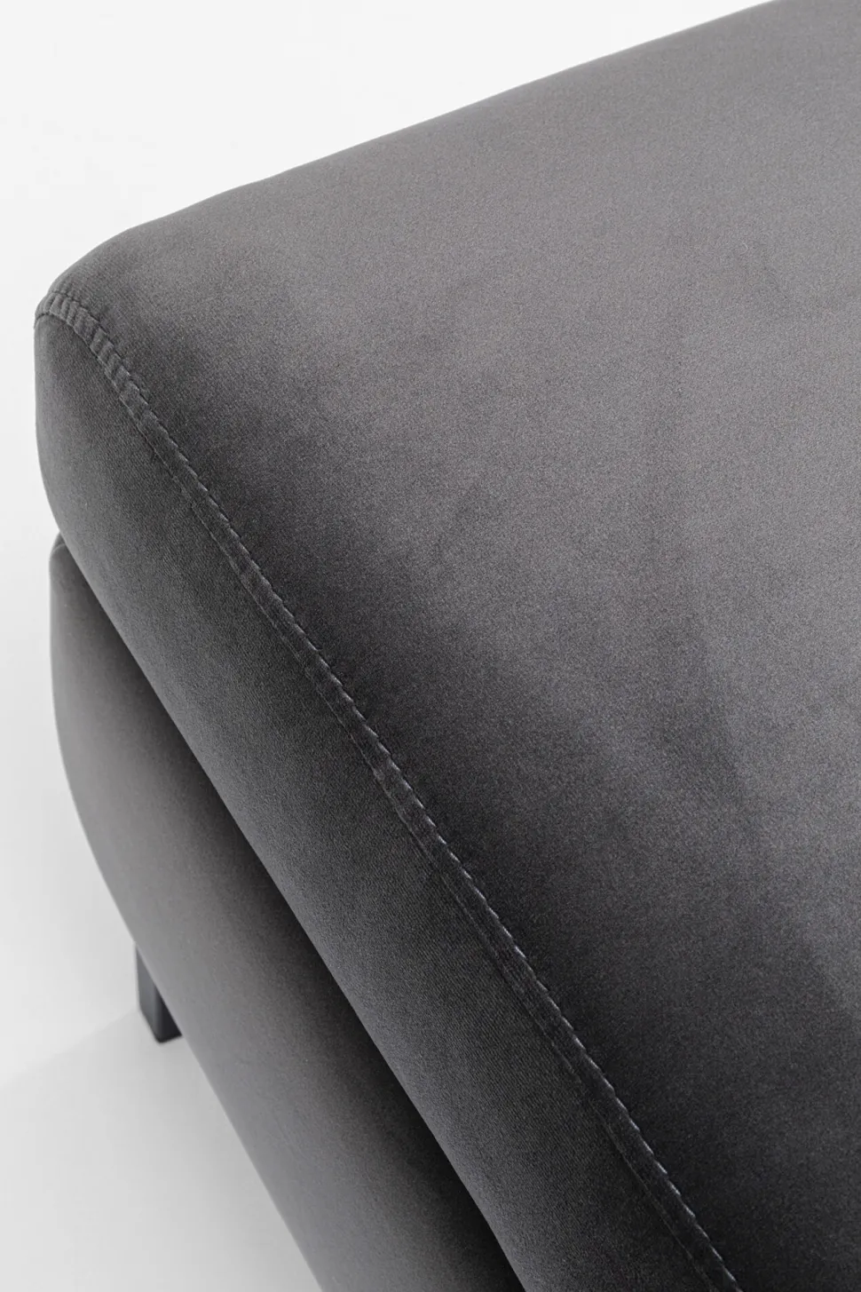 Hocker Gianni Velvet Grau Schwarz