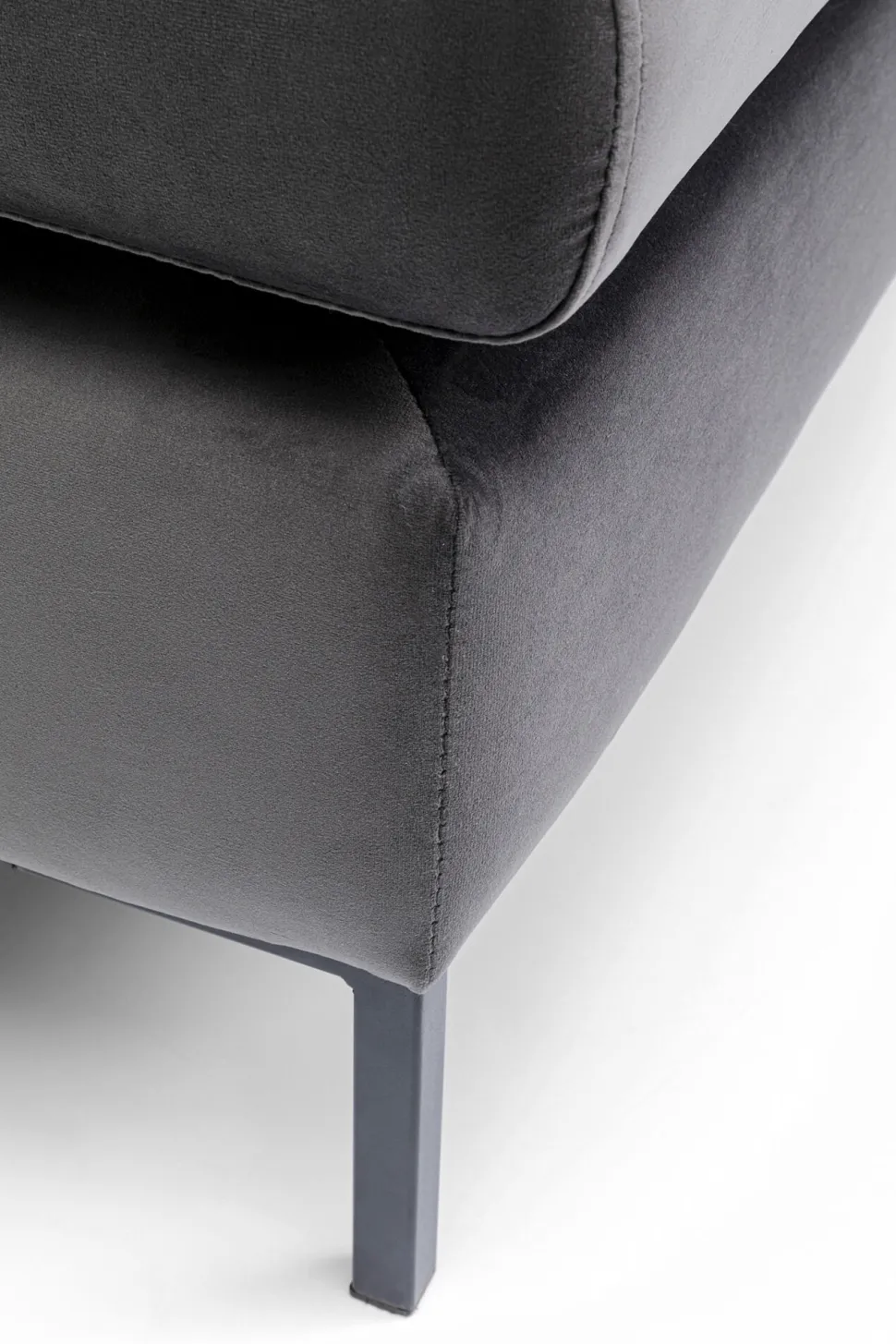 Hocker Gianni Velvet Grau Schwarz