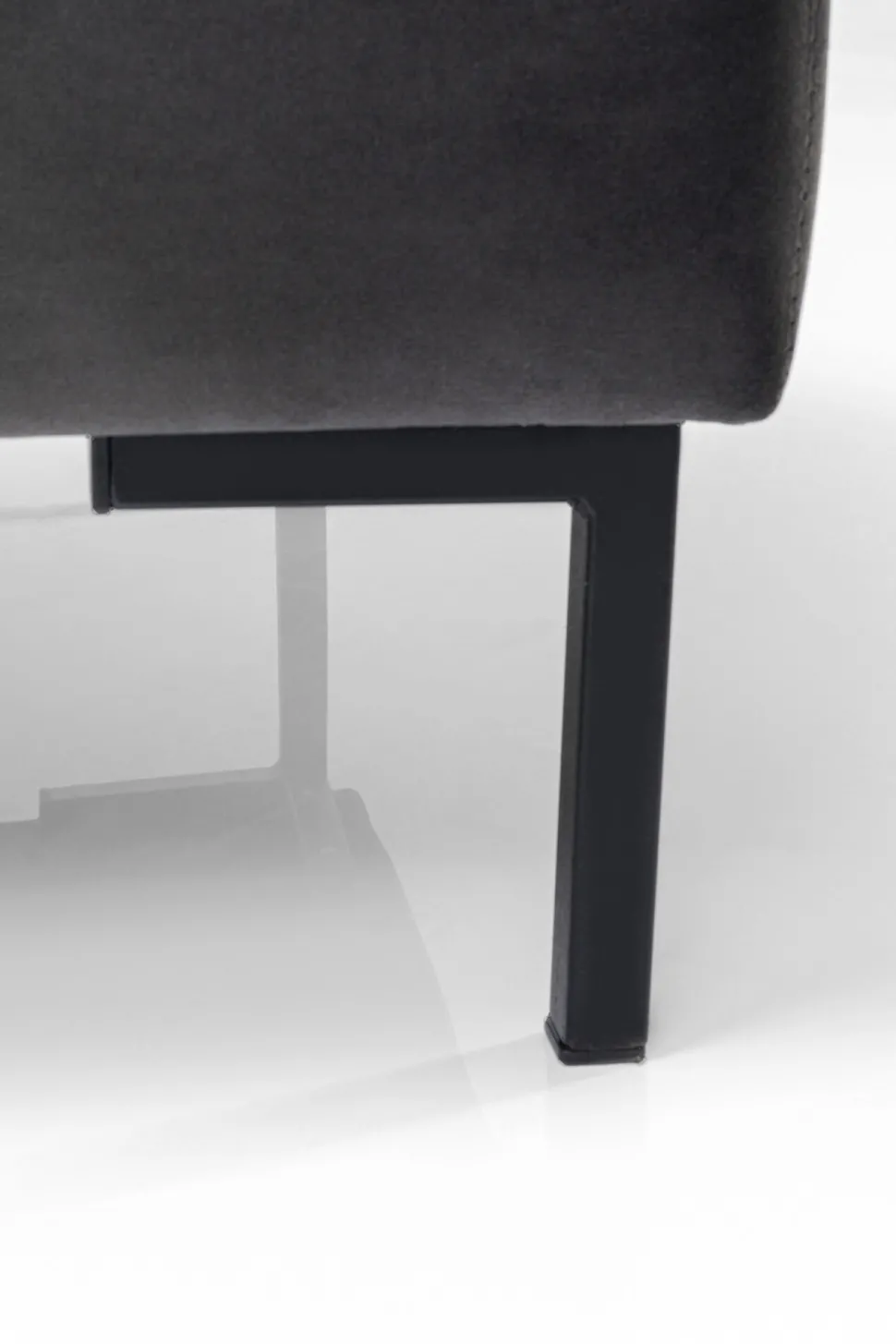 Hocker Gianni Velvet Grau Schwarz