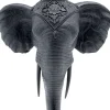 Kerzenständer Elephant Head Schwarz 49cm