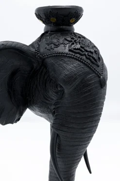 Kerzenständer Elephant Head Schwarz 49cm