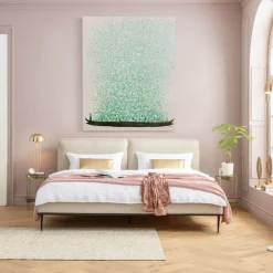 Leinwandbild Flower Boat Beige Grün 120x160cm