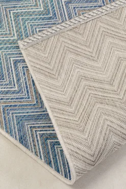 Outdoor Teppich Zigzag Blau 230x330cm