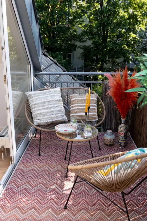 Outdoor Teppich Zigzag Rot 160x230cm