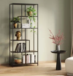 Regal Loftie Schwarz 77x185cm