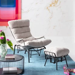 Sessel + Hocker Vienna Swing Beige