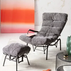 Sessel + Hocker Vienna Swing Grau