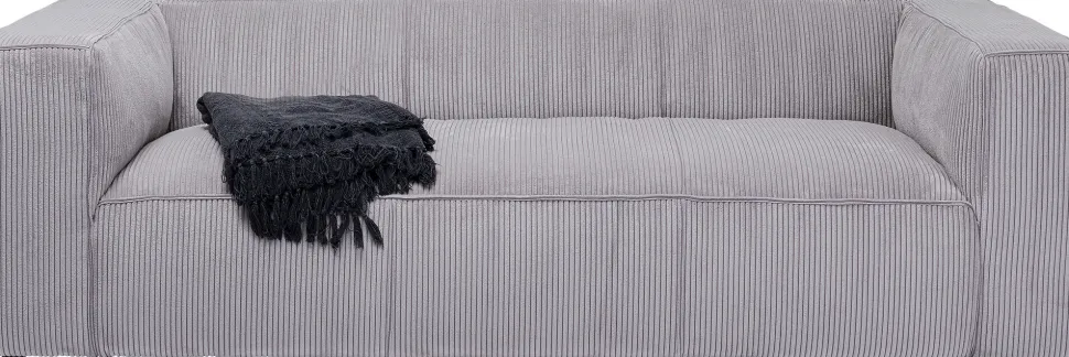 Sofa Cubetto Cord 3-Sitzer Hellgrau 220cm