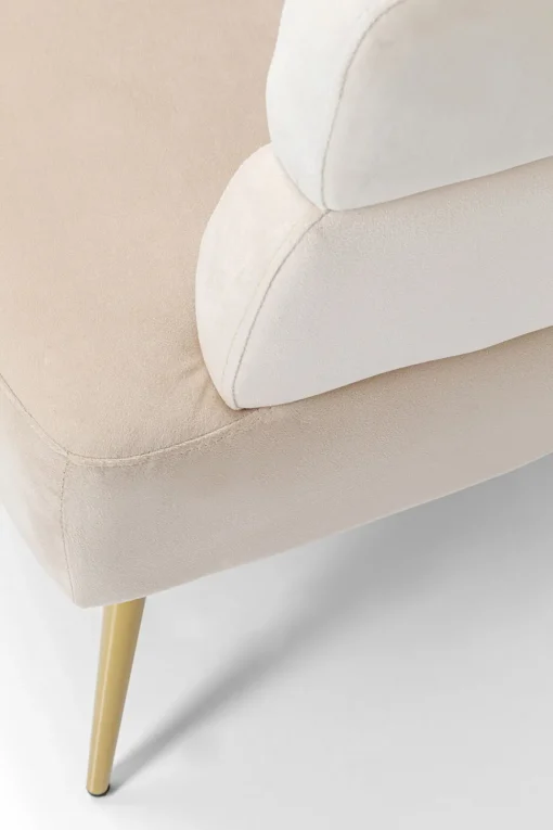 Sofa Sandwich 2-Sitzer Creme 125cm