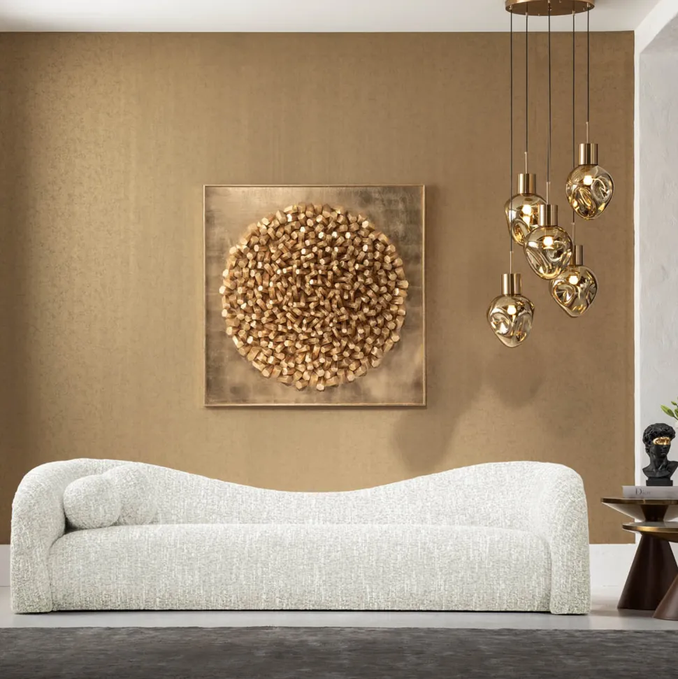 Sofa 3-Sitzer Livia Melange Creme 261cm