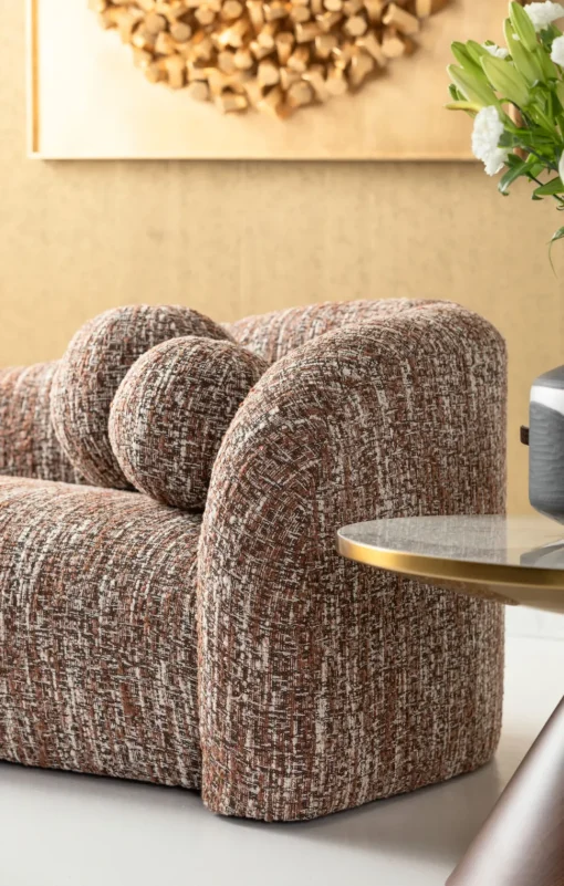 Sofa 3-Sitzer Livia Melange Braun 261cm