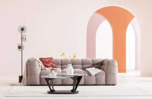 Sofa 3-Sitzer Salamanca Hellbraun 240cm