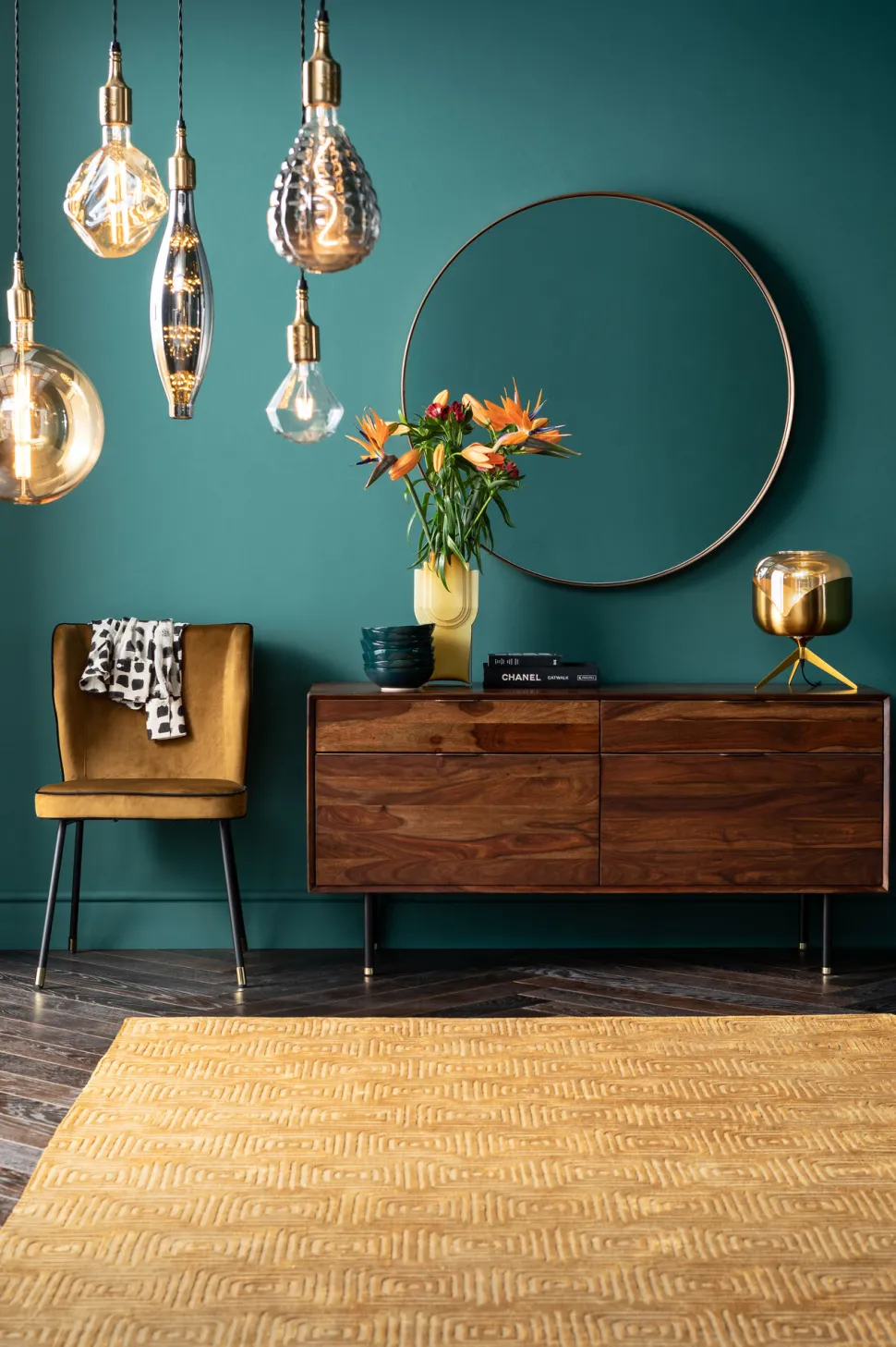 Spiegel Curve Brass Ø100