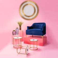 Spiegel Solare Gold Ø132cm