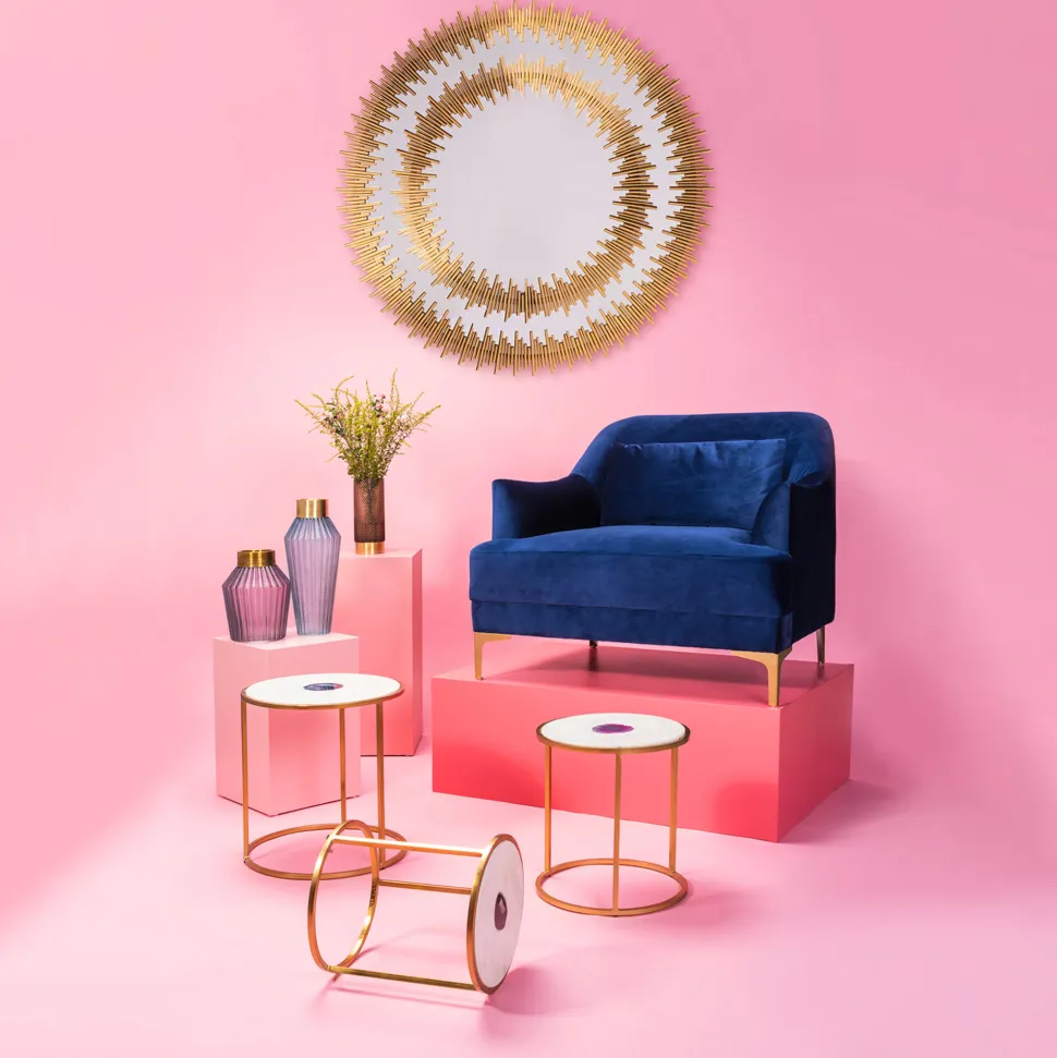 Spiegel Solare Gold Ø132cm