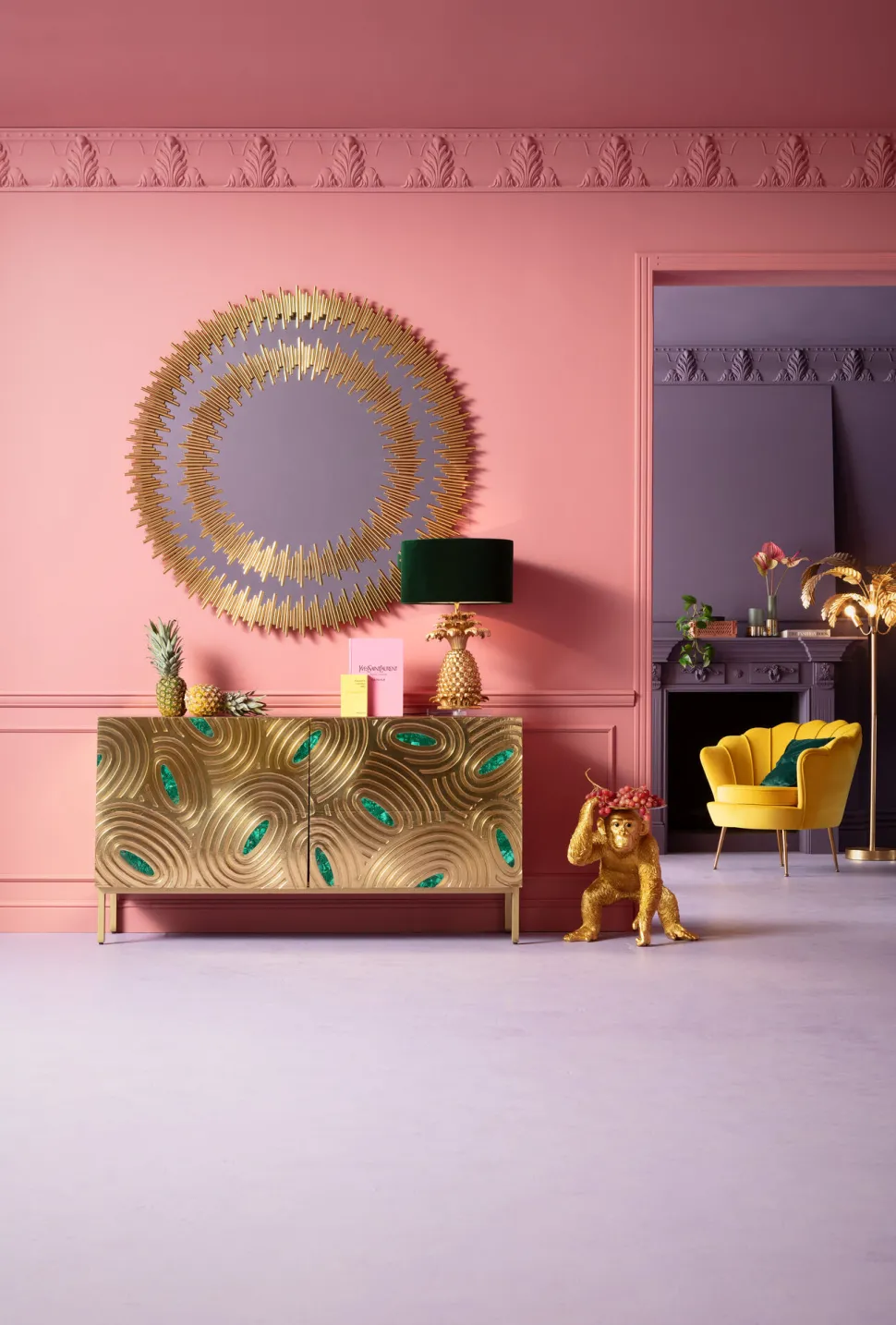 Spiegel Solare Gold Ø132cm