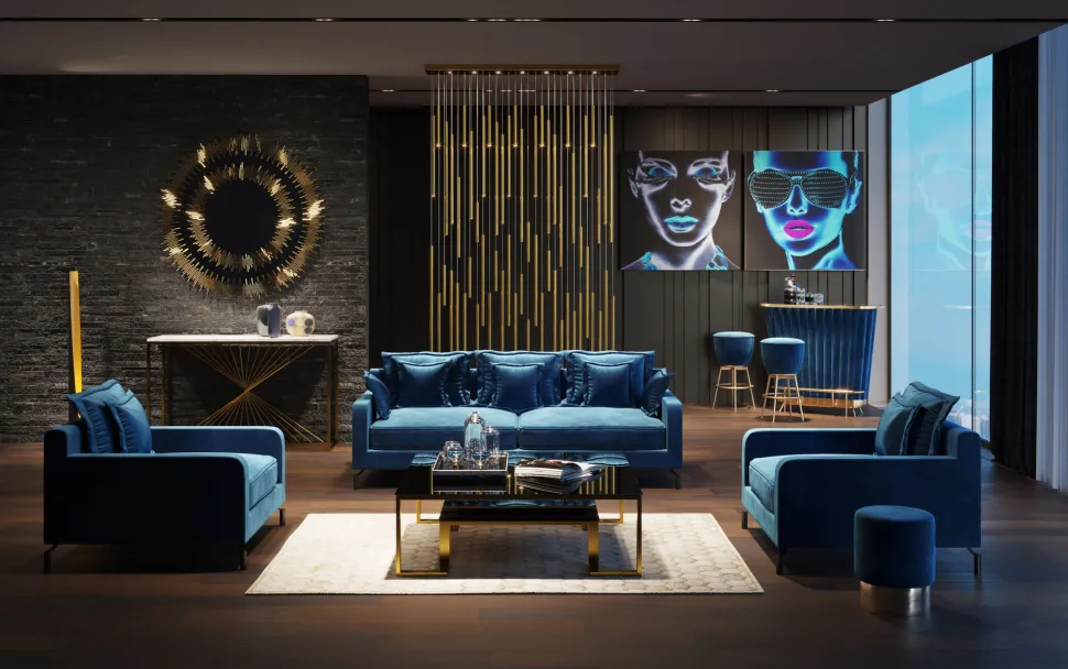 Spiegel Solare Gold Ø132cm