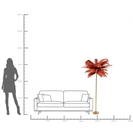 Stehleuchte Feather Palm Braun 165cm