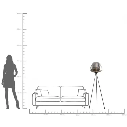 Stehleuchte Sphere Smoke 146cm