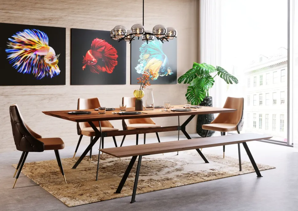 Tisch Downtown Walnuss 100x220cm