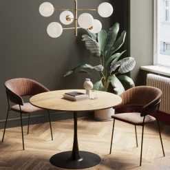 Tisch Schickeria Eiche Schwarz Ø110cm