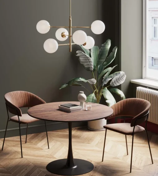 Tisch Schickeria Walnussoptik Schwarz Ø110cm