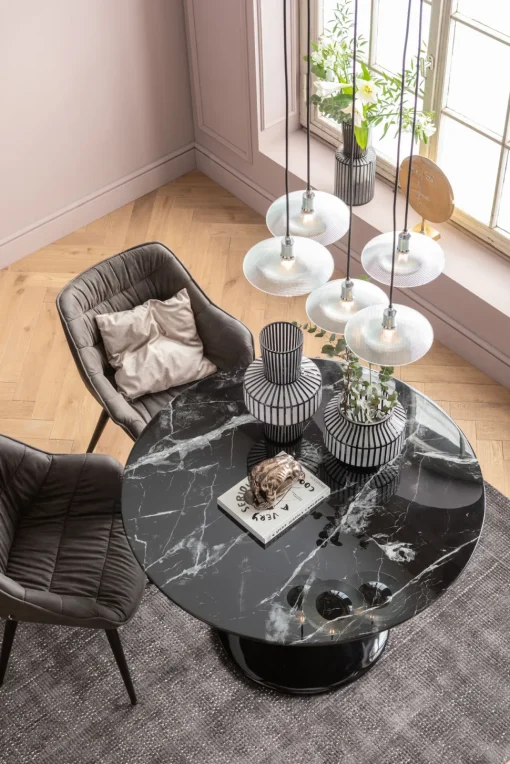 Tisch Solo Marble Schwarz Ø110