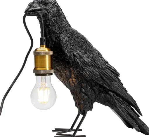 Tischleuchte Animal Crow Matt Schwarz 34cm