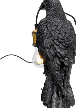 Tischleuchte Animal Crow Matt Schwarz 34cm