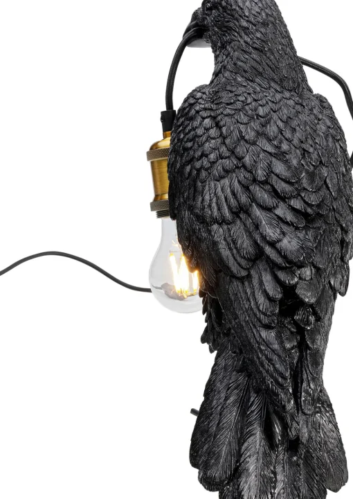 Tischleuchte Animal Crow Matt Schwarz 34cm