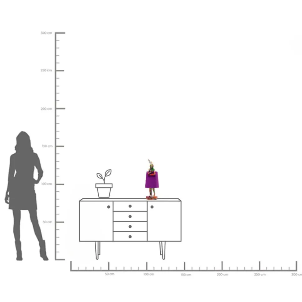 Tischleuchte Animal Rabbit Graffiti/Lila 50cm