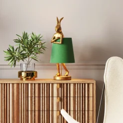 Tischleuchte Animal Rabbit Gold/Grün 68cm