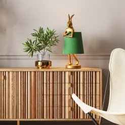 Tischleuchte Animal Rabbit Gold/Grün 68cm