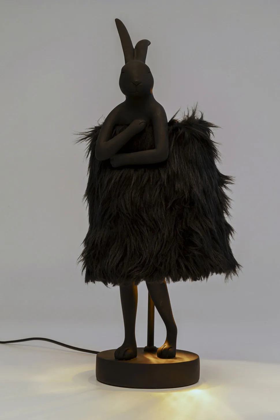 Tischleuchte Animal Rabbit Fur Schwarz/Gold 50cm