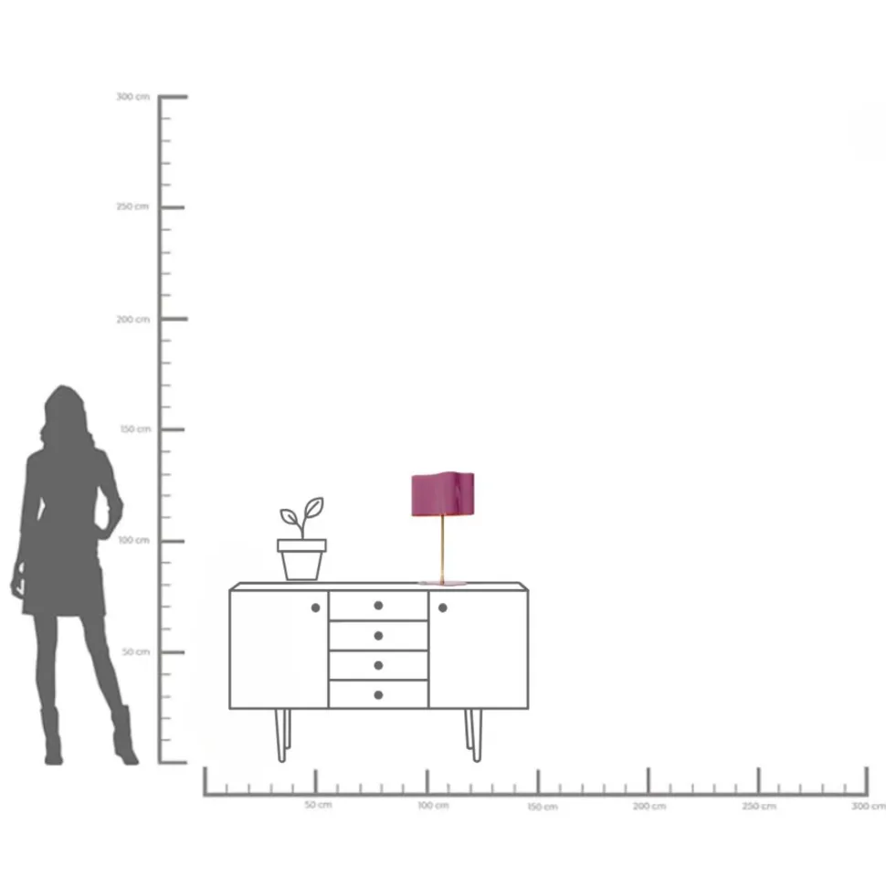 Tischleuchte Cloudy Oval Pflaume 49cm