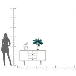Tischleuchte Feather Palm Grün 60cm