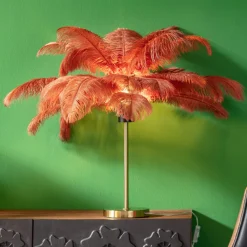 Tischleuchte Feather Palm Braun 60cm