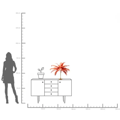 Tischleuchte Feather Palm Braun 60cm
