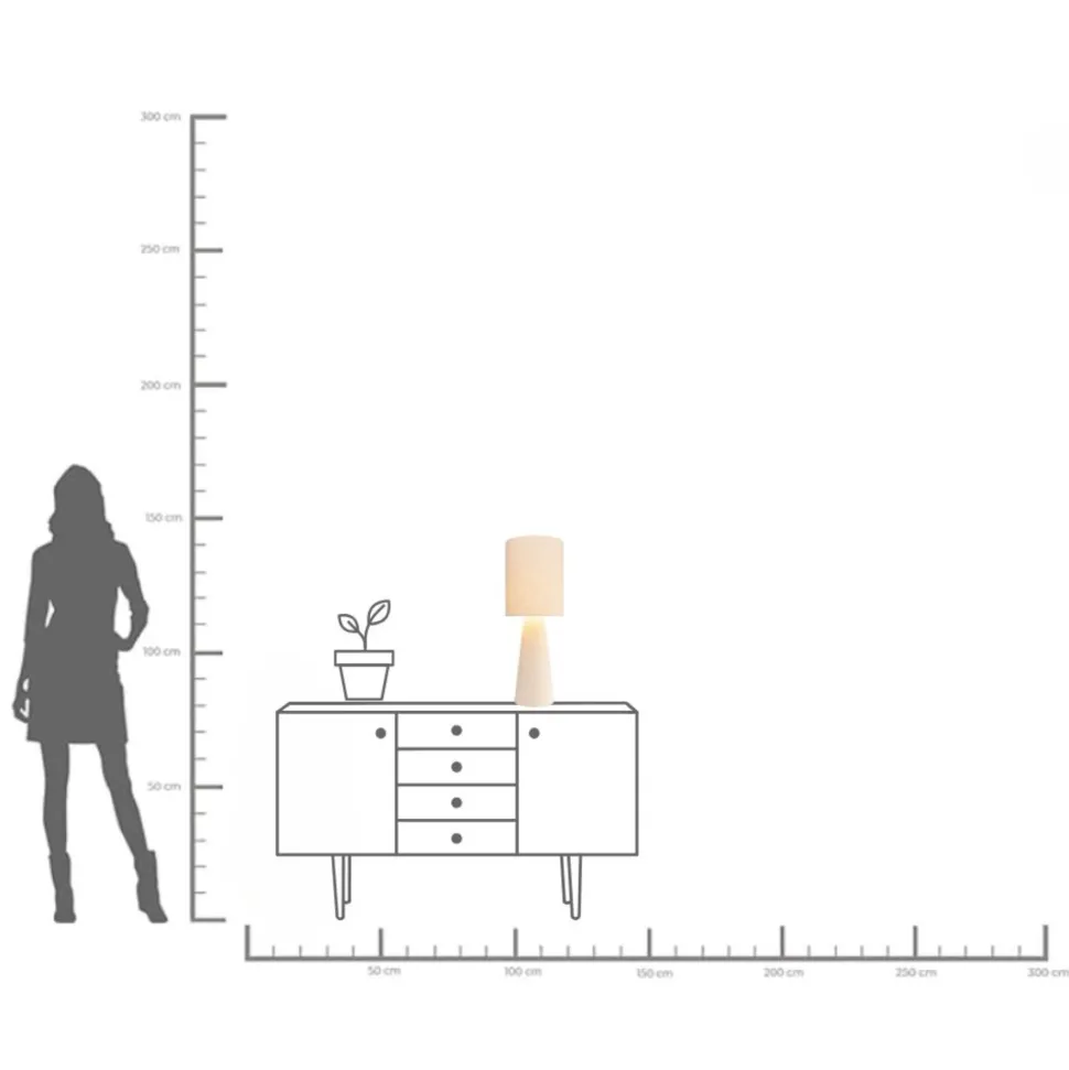 Tischleuchte Marleen Beige Boucle 60cm