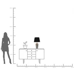 Tischleuchte Rose Silber 57cm