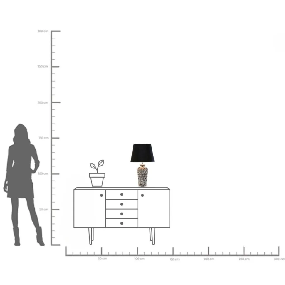 Tischleuchte Rose Silber 57cm