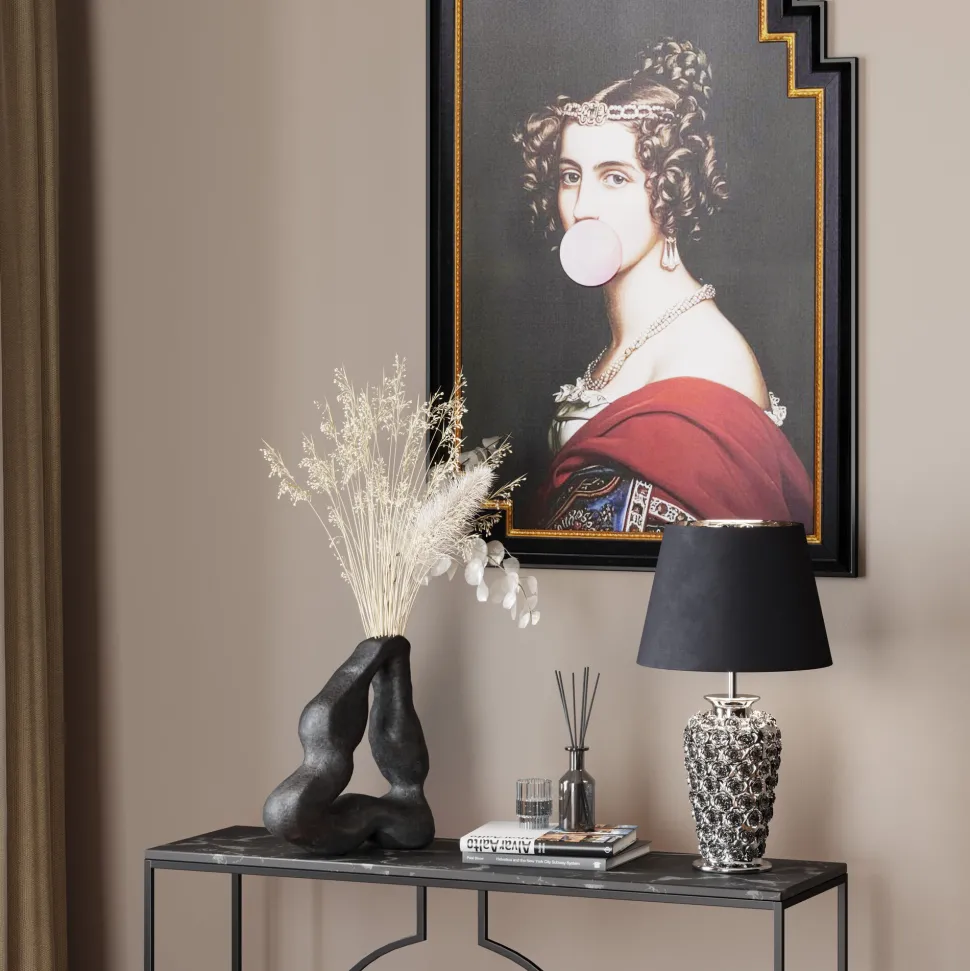 Tischleuchte Rose Silber 57cm